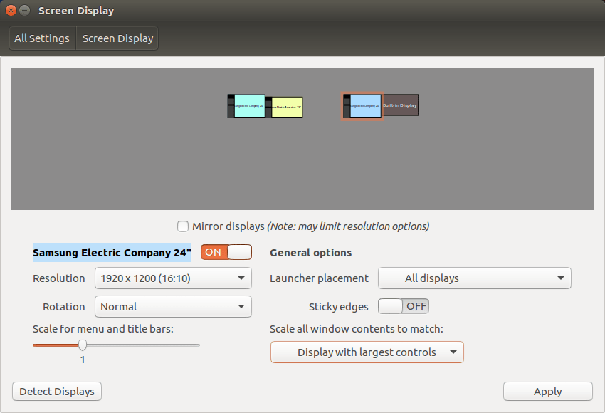 display How to align multiple monitors Ask Ubuntu