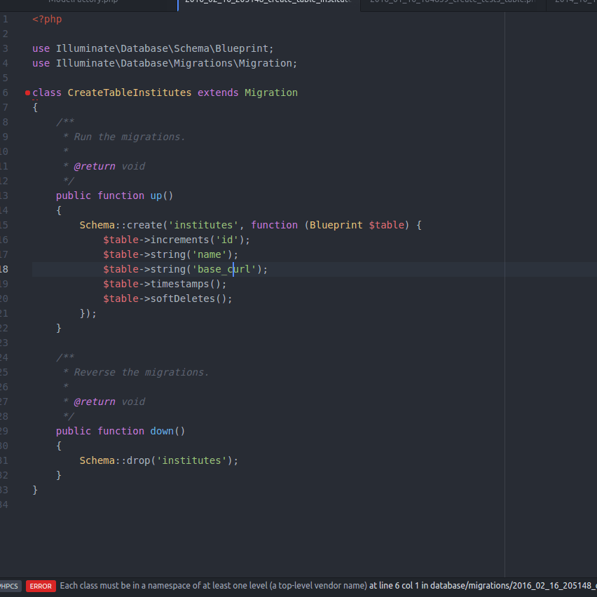 php Laravel 5.2 timestamps Stack Overflow