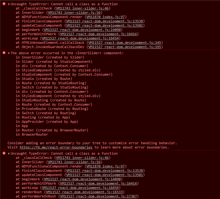 reactjs ReactSlick Slider Giving Error "Uncaught TypeError Cannot