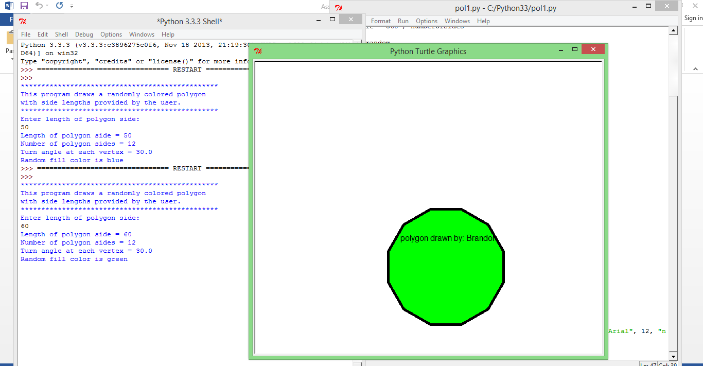 how to align text in python turtle with drawn polygon with