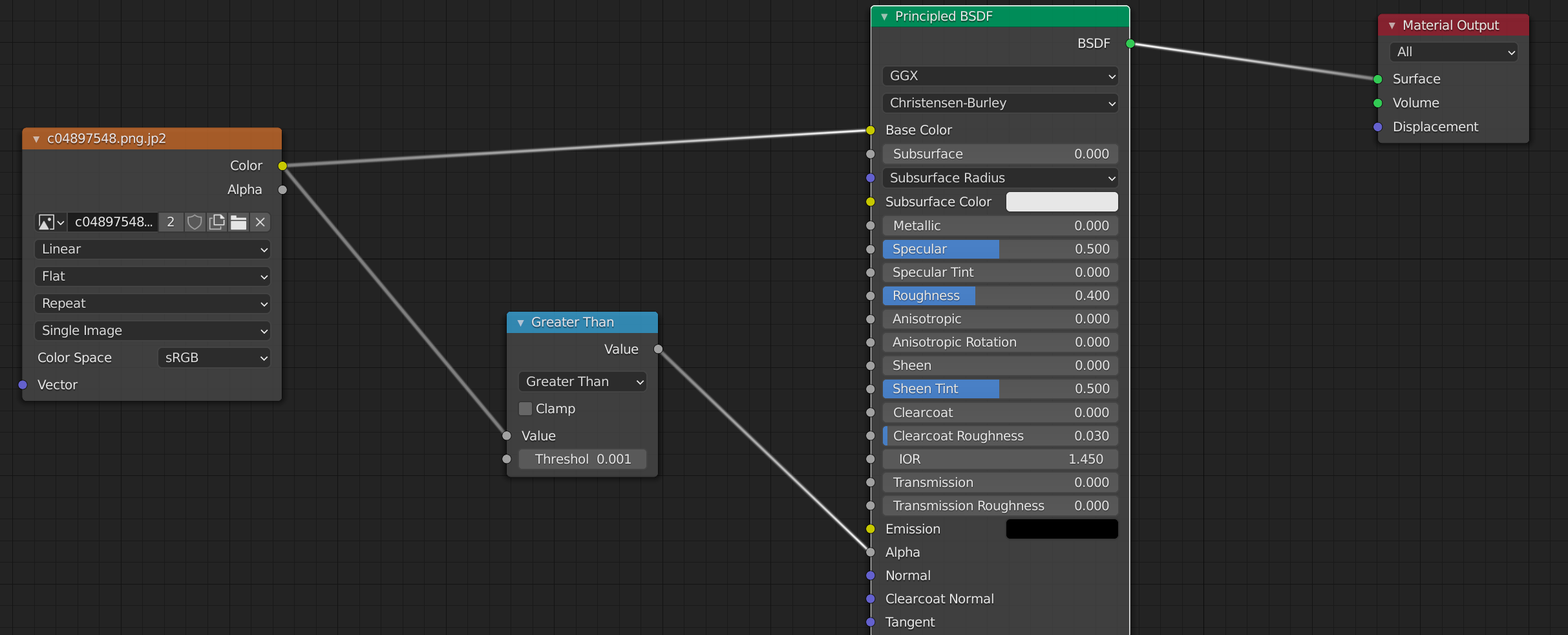 texturing Remove background colour from material Blender Stack Exchange