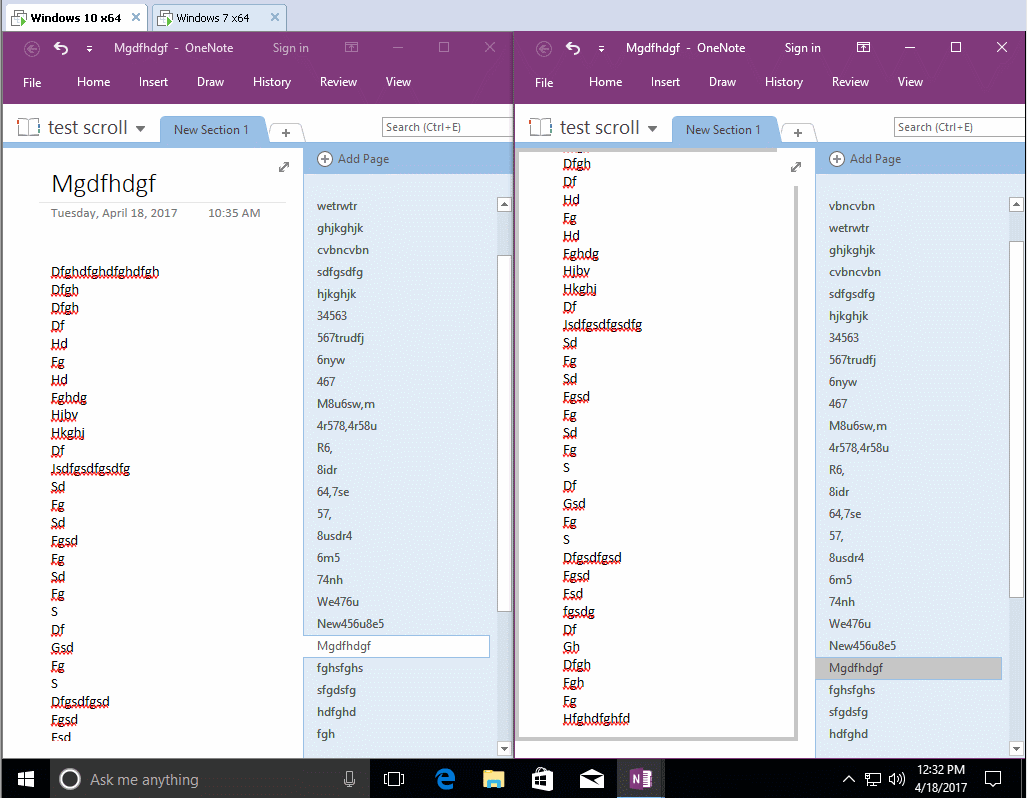 OneNote 2016 Suddenly can't scroll in the sidebar