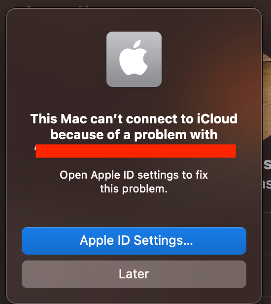 apple id Problem with iCloud setting, popup warnings won't go away