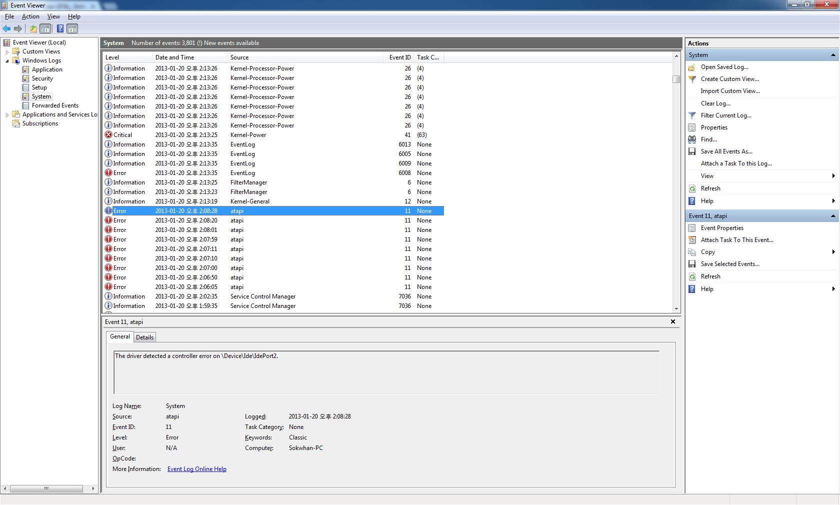 Windows 7 Keep freezing due to potential issue with hard drive Super User