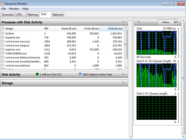 windows 7 Hard drive working in 5 second pulses? Super User