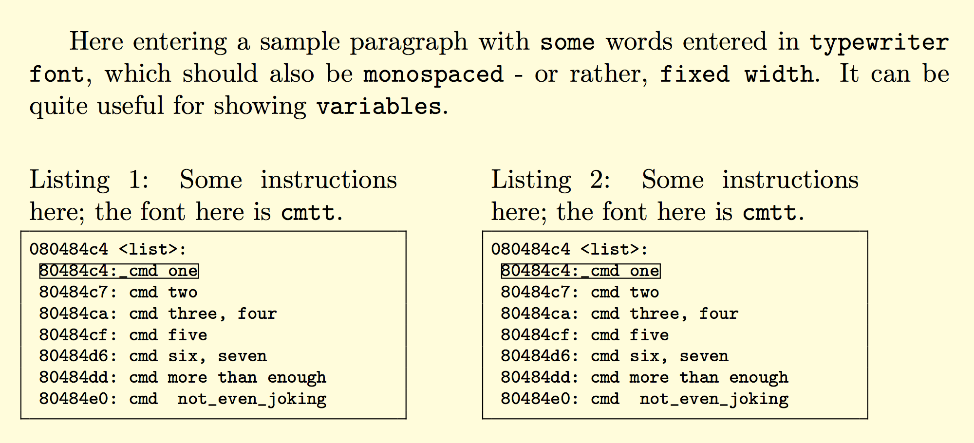 Difference between fixedwidth and proportional typewriter fonts in