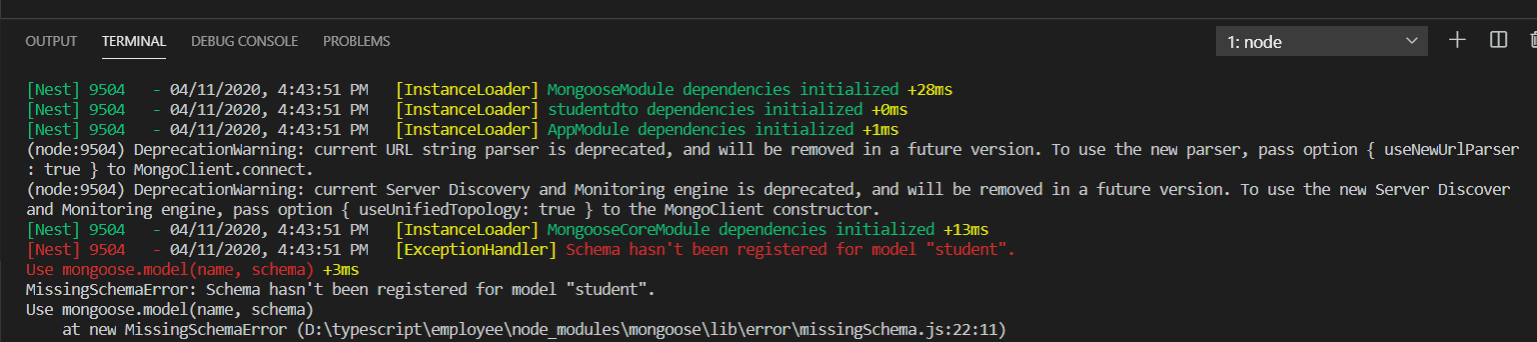 typescript Mongoose Error Schema hasn't been registered Stack Overflow