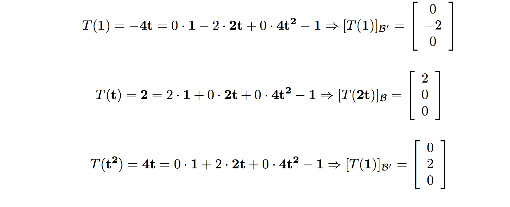 matrices Finding matrix associated with linear transformation