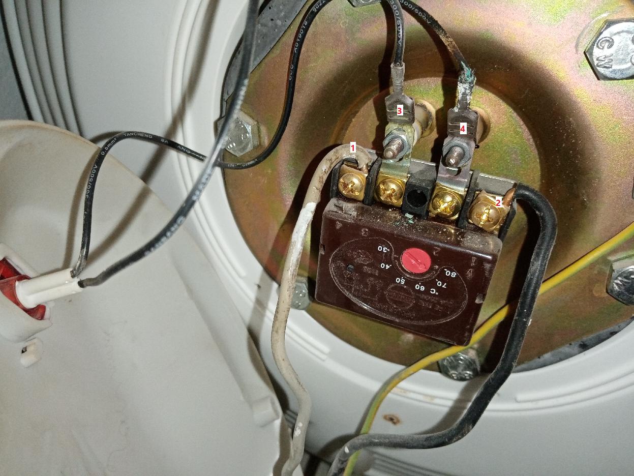 Electronic boiler (water heater) stopped heating weird cable hookup