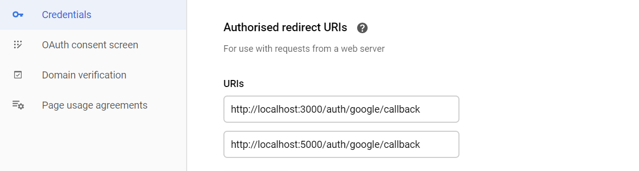 node.js React express paspport and google authentication redirect