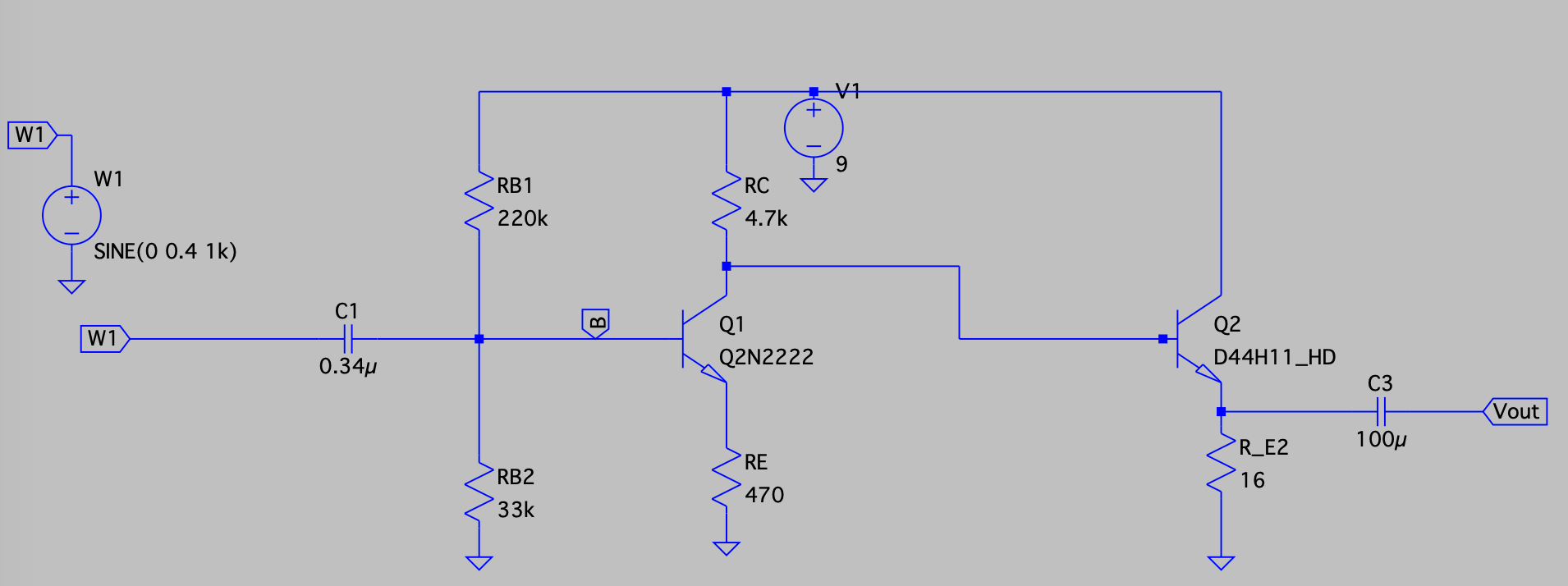 Electronic Cascading common emitter and common collector Valuable