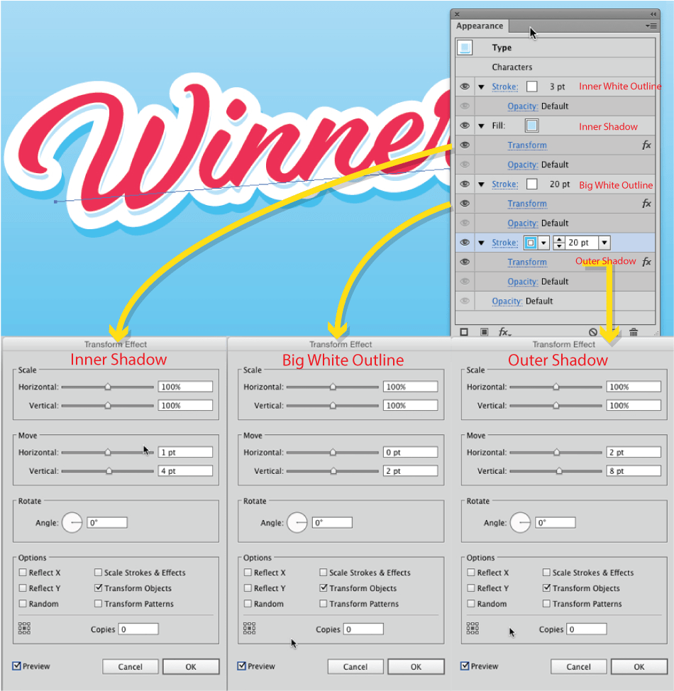 Outlining a piece of text in Illustrator or Indesign