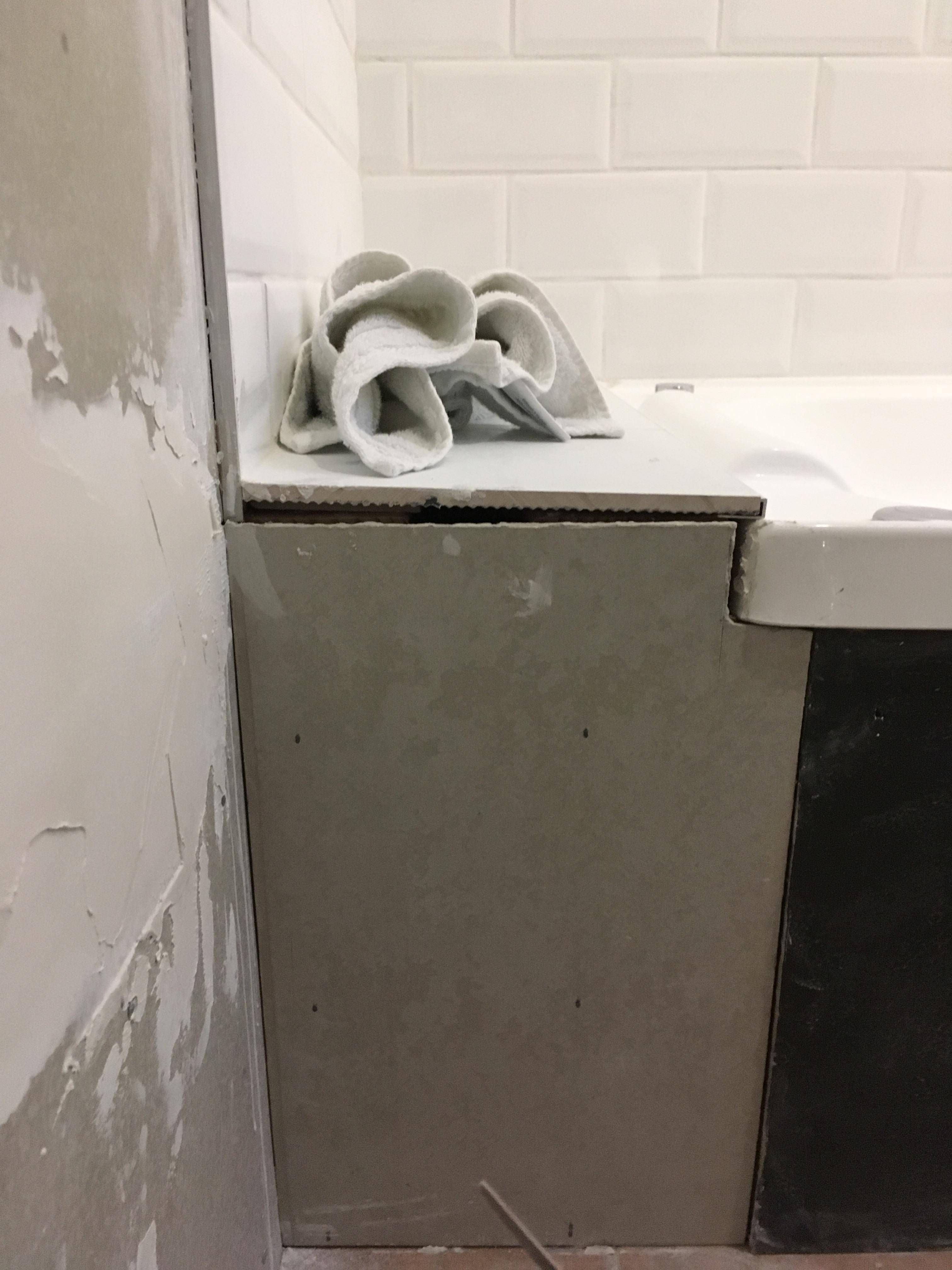 bathroom Suggestions for finishing off bathtub ledge Home