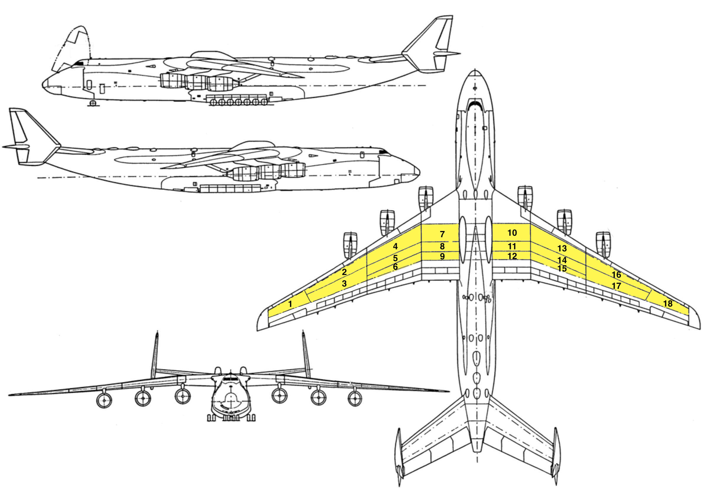 Where are the fuel tanks located in an Antonov An225? Aviation Stack