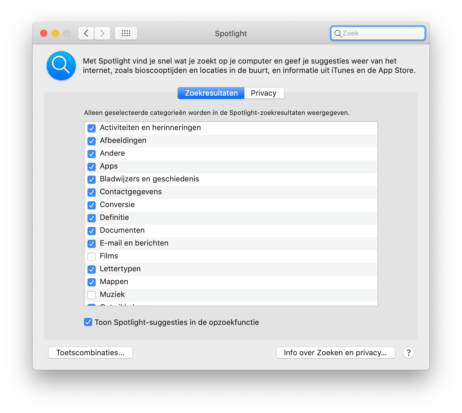 mac How to change the order of items appearing in Spotlight with