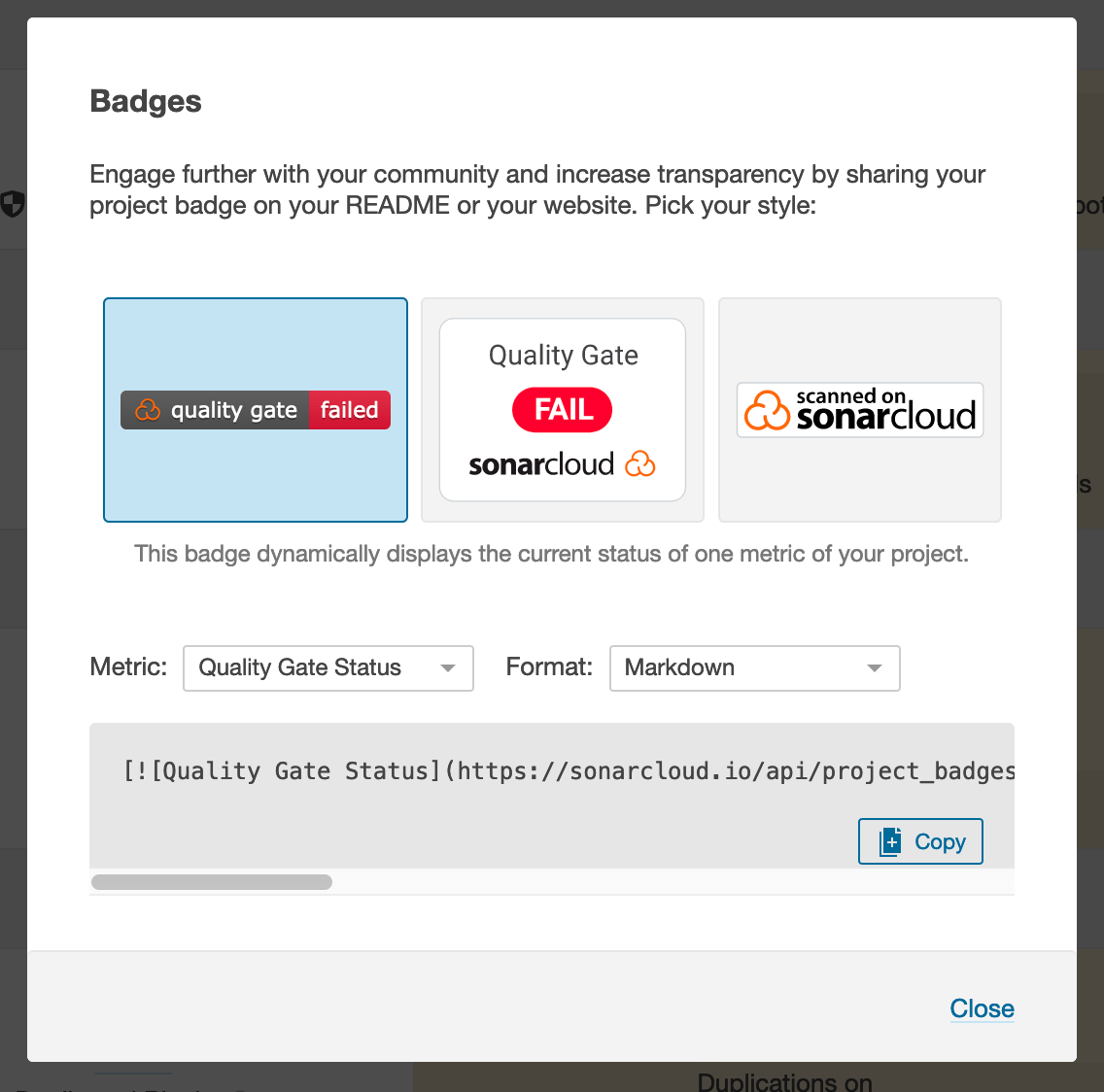 Gitlab Sonarqube badges with Gitlab 401