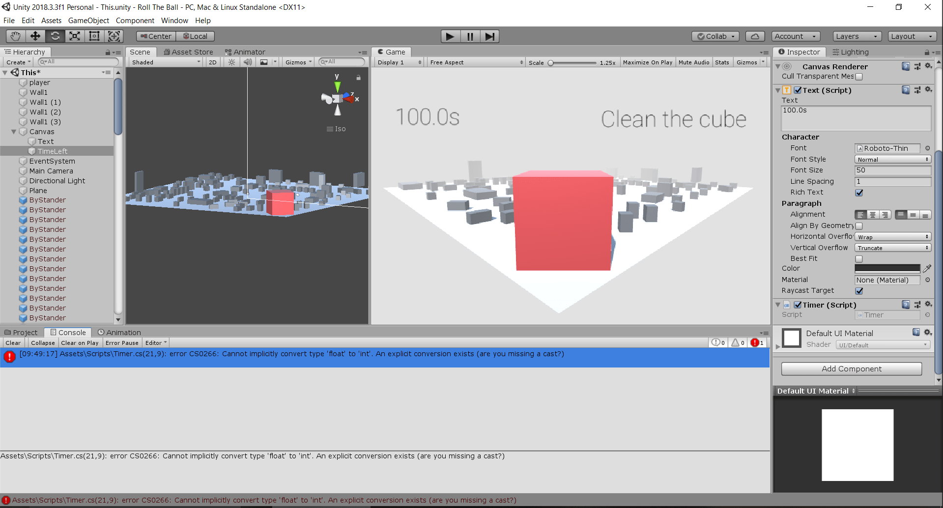c Unity The type or namespace name 'function' could not be found