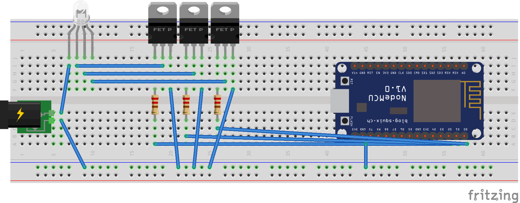 wires How to fix 12V RGB LED Strip connection to NodeMCU