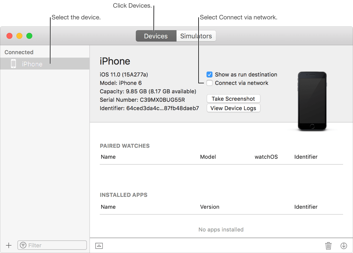 ios How to wirelessly connect Apple devices (iPad or iPhone) to Xcode