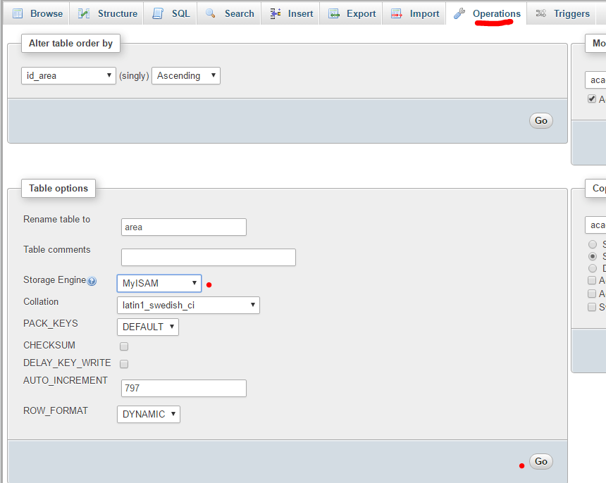 php MySql Convert InnoDB to MyISAM Storage Engine of Database