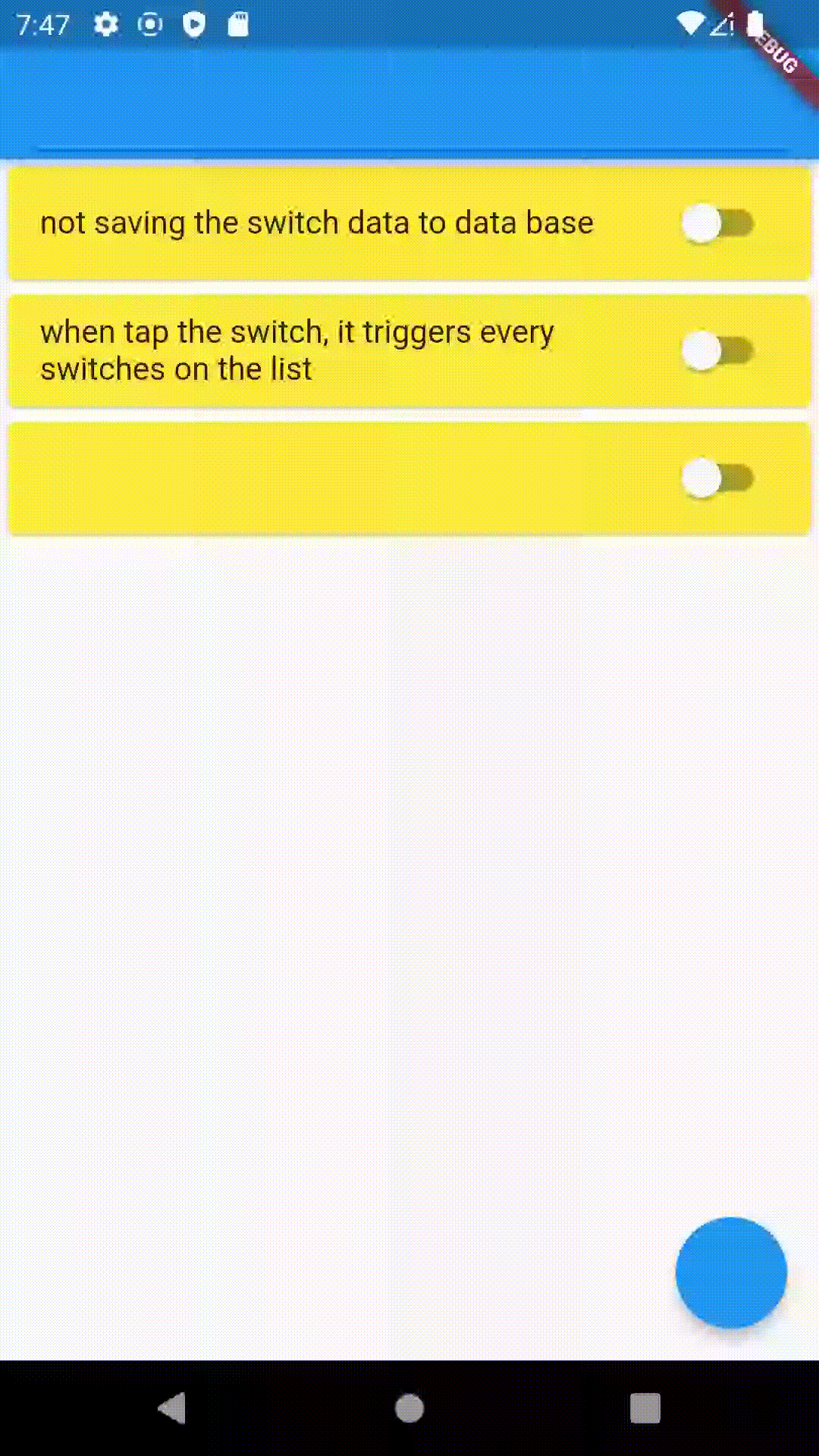 Not saving the flutter switch value to sqflite database
