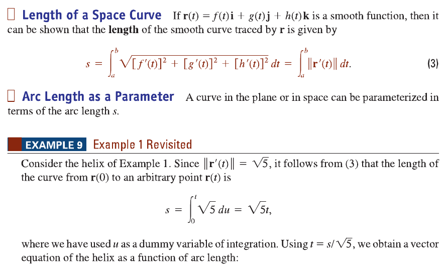 multivariable calculus Determining the length of a space curve