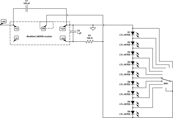 How can I wire a 9-position switch so that each position turns on one