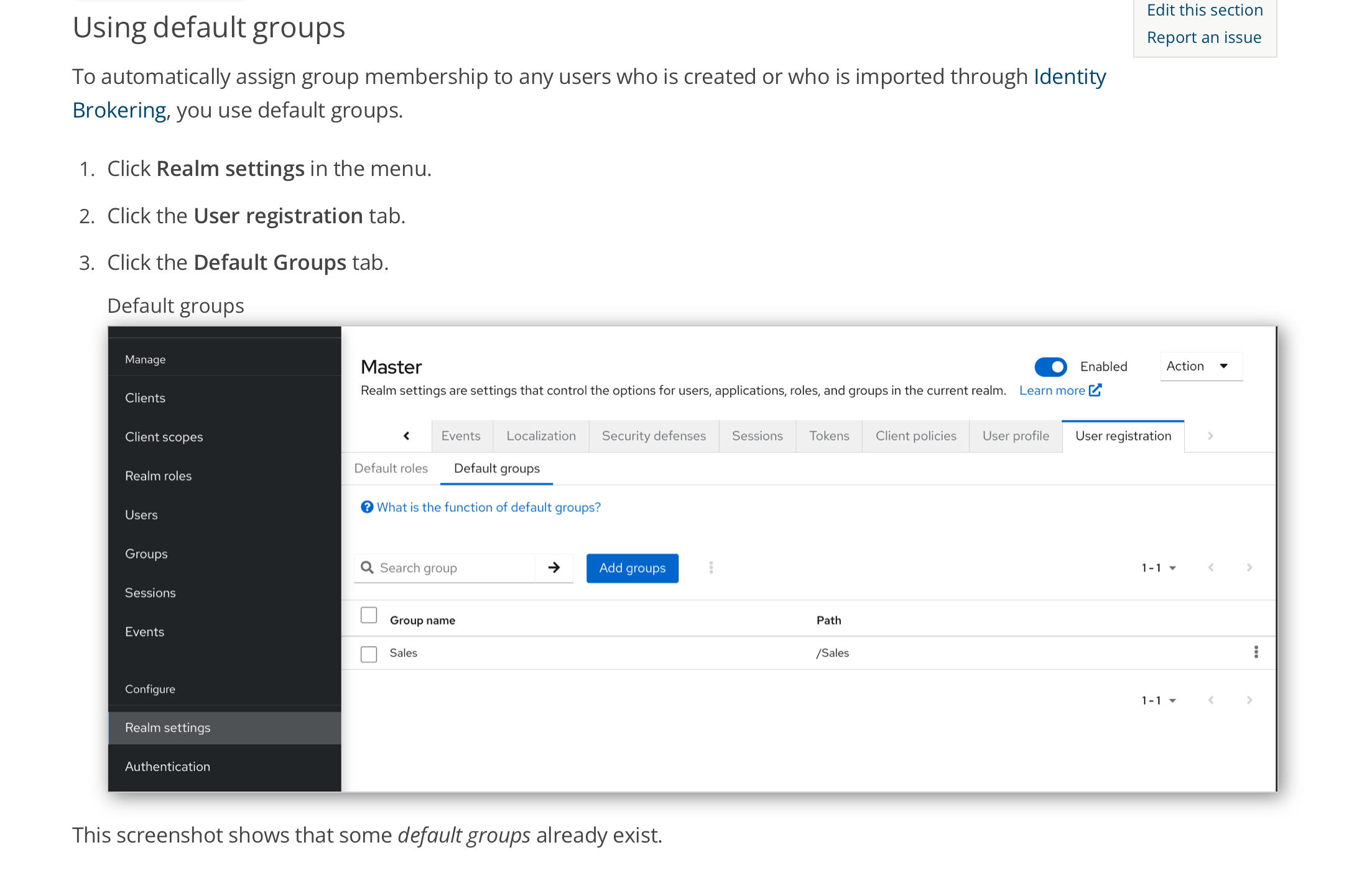 oauth How to set a default group on an Identity Provider in Keycloak
