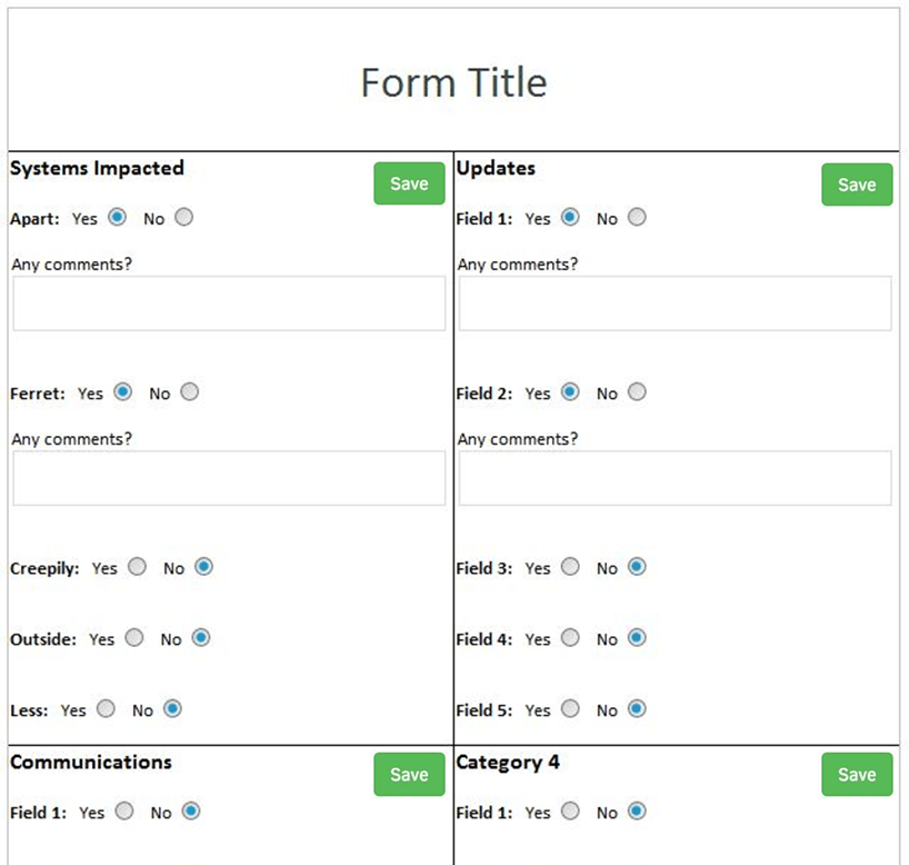 forms Best way to display many yes/no options (checkboxes) and