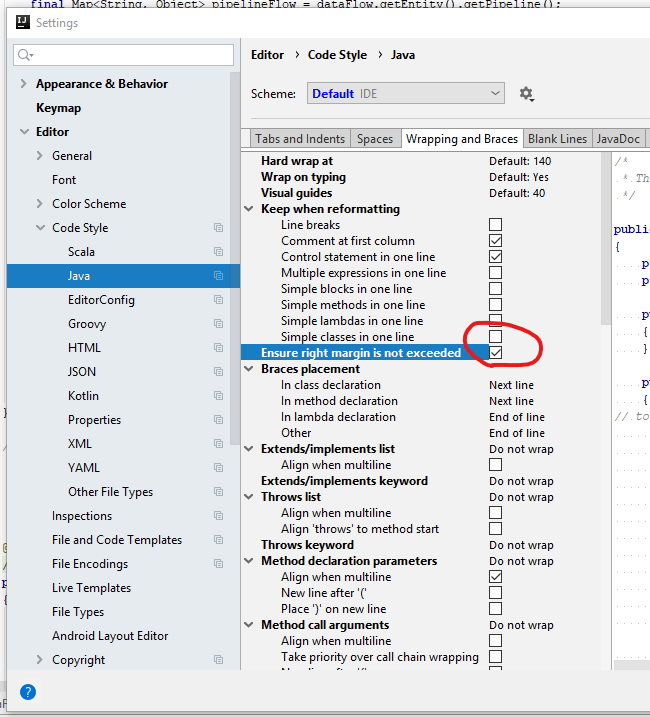 How to change line width in IntelliJ (from 120 character) Gang of Coders