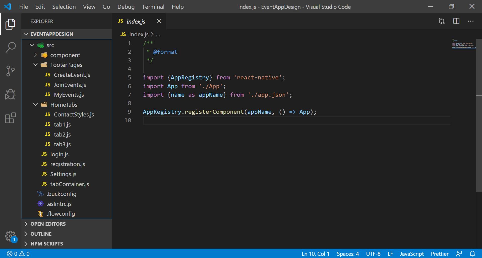 How to open another screen inside tab container in react
