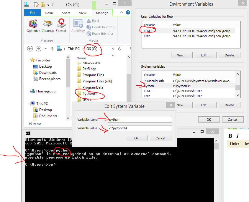 cmd.exe Python path is not recognized after adding a new variable