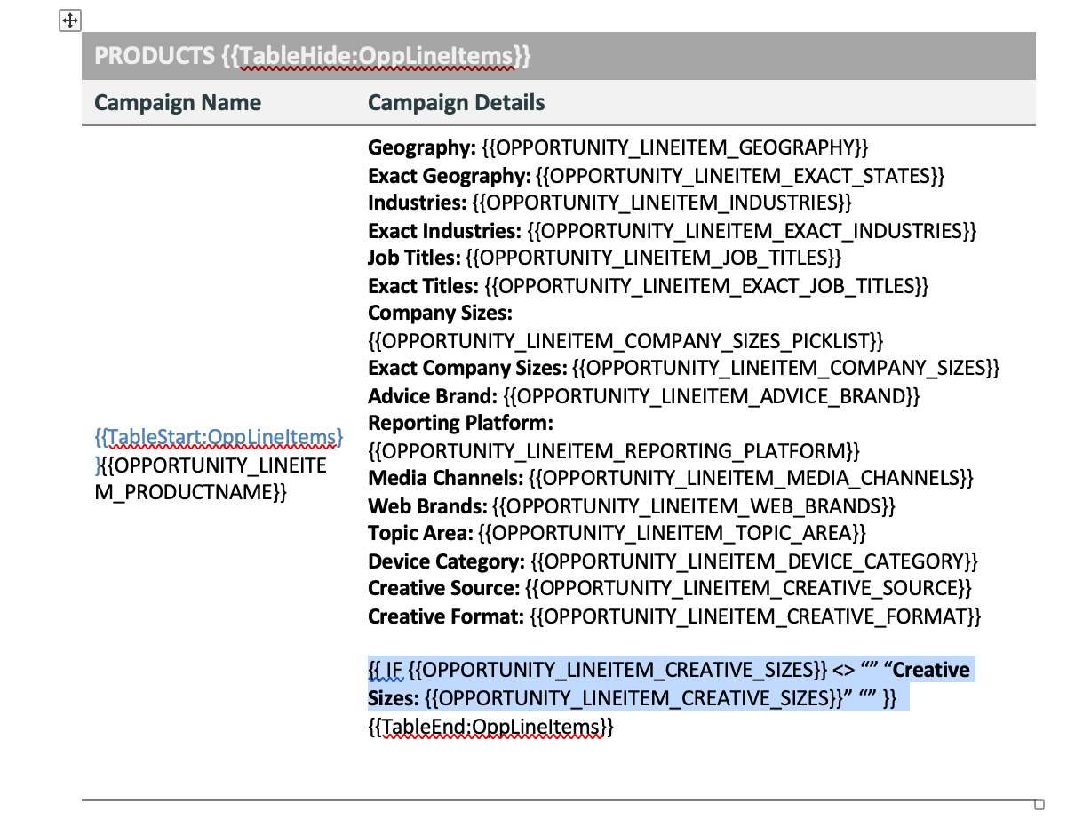 salesforce Conga Composer IF statement with static text and merge