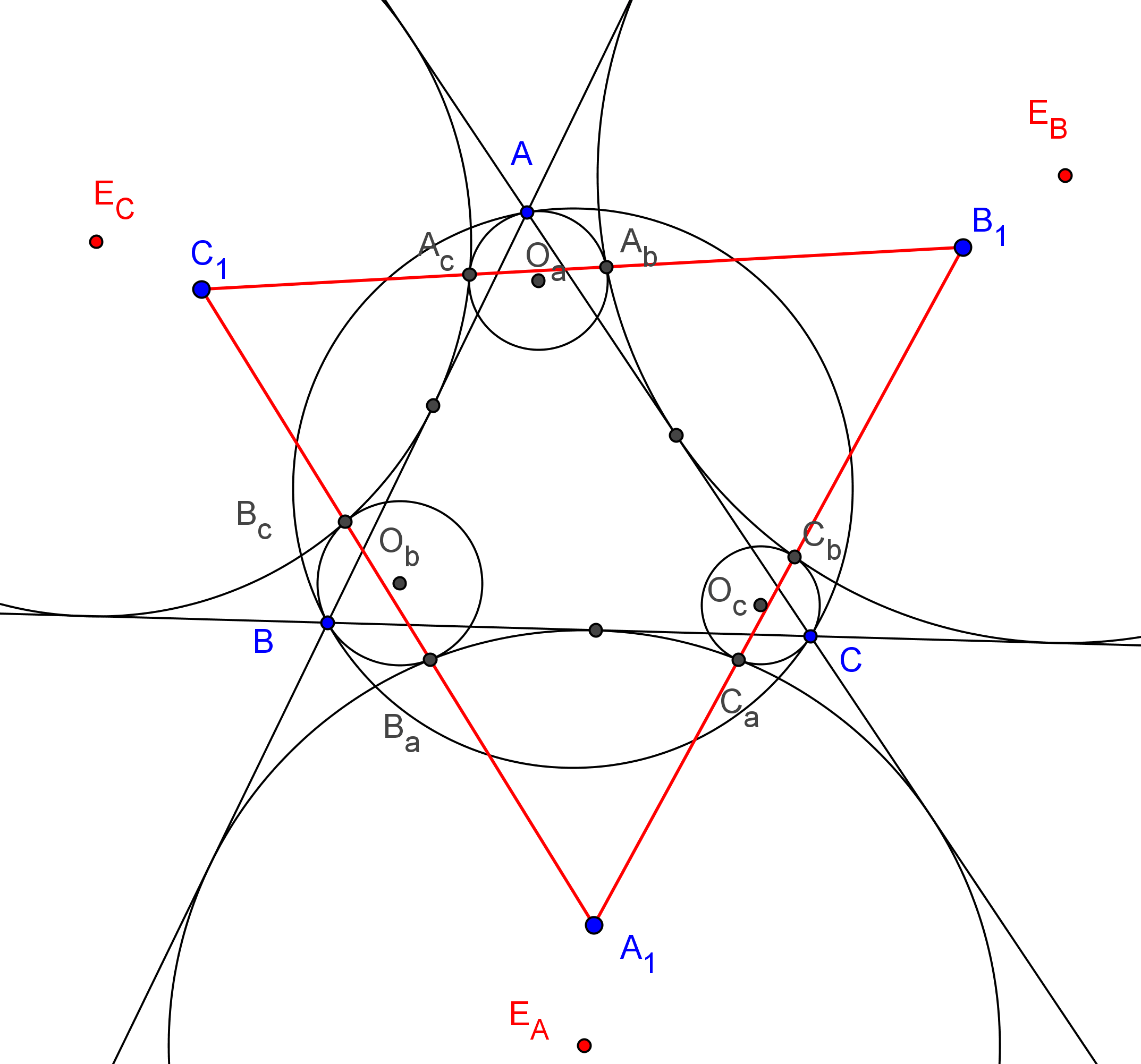 geometry A triangle perspective with many wellknown triangles Mathematics Stack Exchange