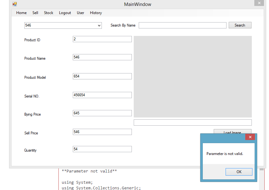 c Image.MemoryStream Parameter not valid Stack Overflow