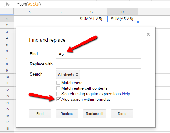 How to see which formulas reference a given cell in Google