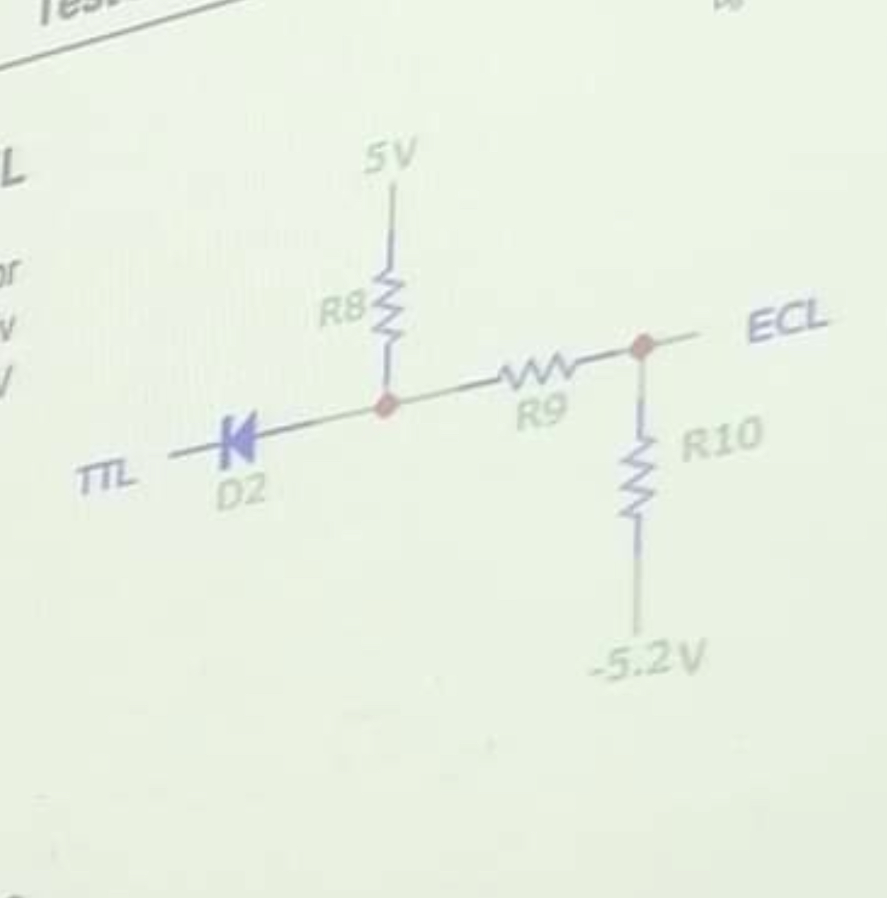 voltage divider How do I find resistors values for a TTL to ECL