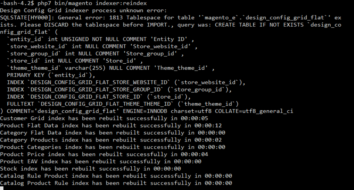 magento2 SQLSTATE[42S02] Base table or view not found 1146 Table