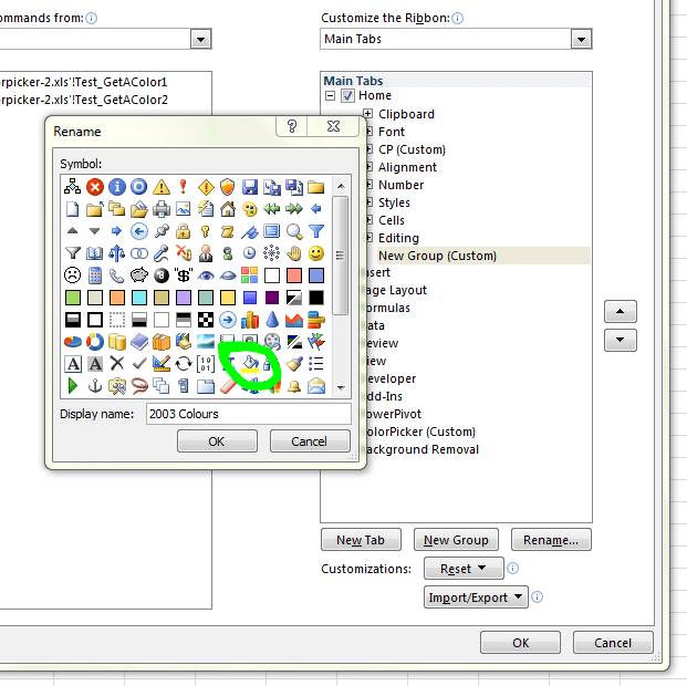 Add custom colors in Excel 2010