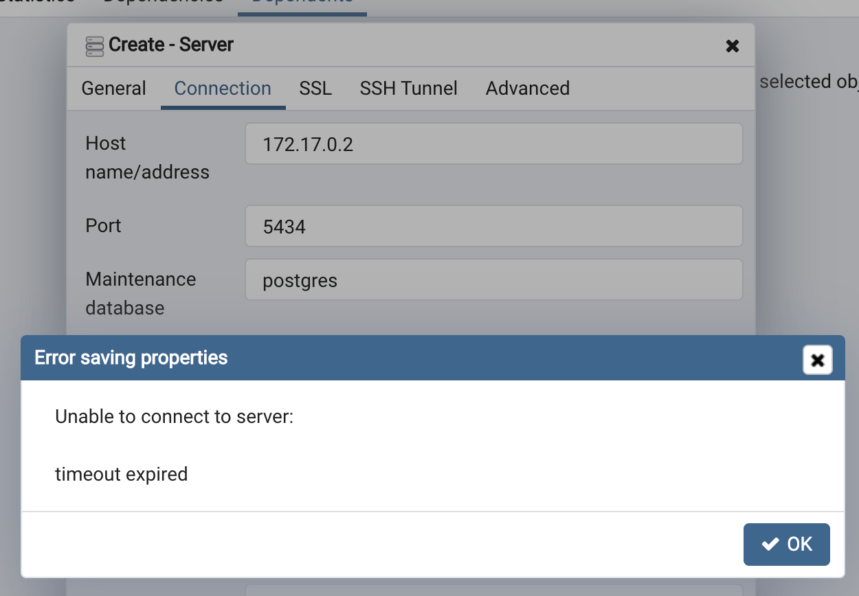 postgresql Can only connect pgadmin to postgres docker container on