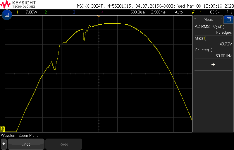 Electronic What does the US power supply waveform look like