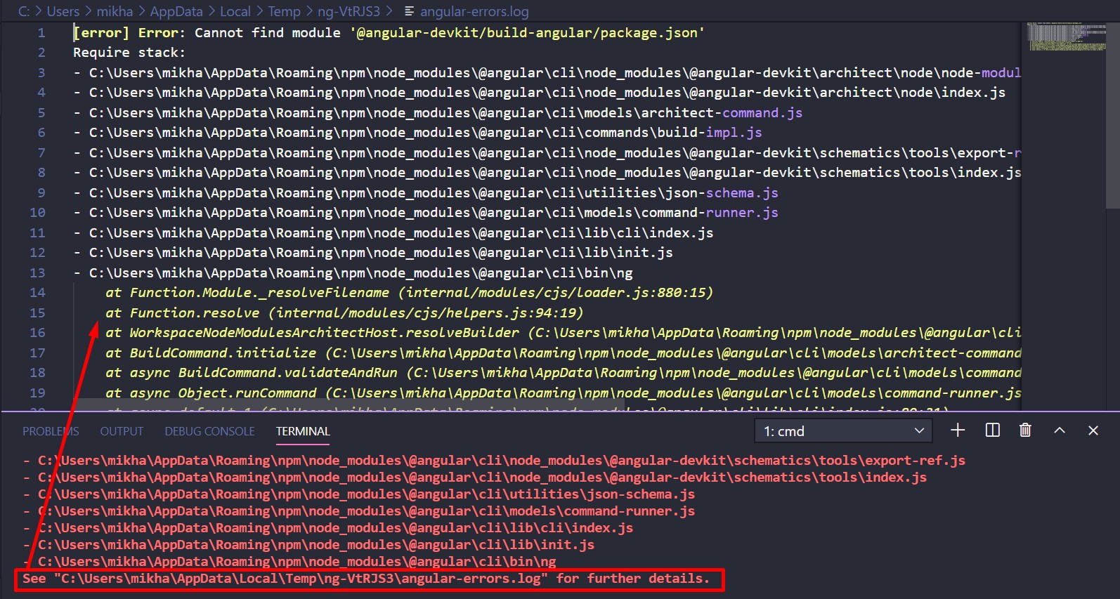 javascript found this error An unhandled exception