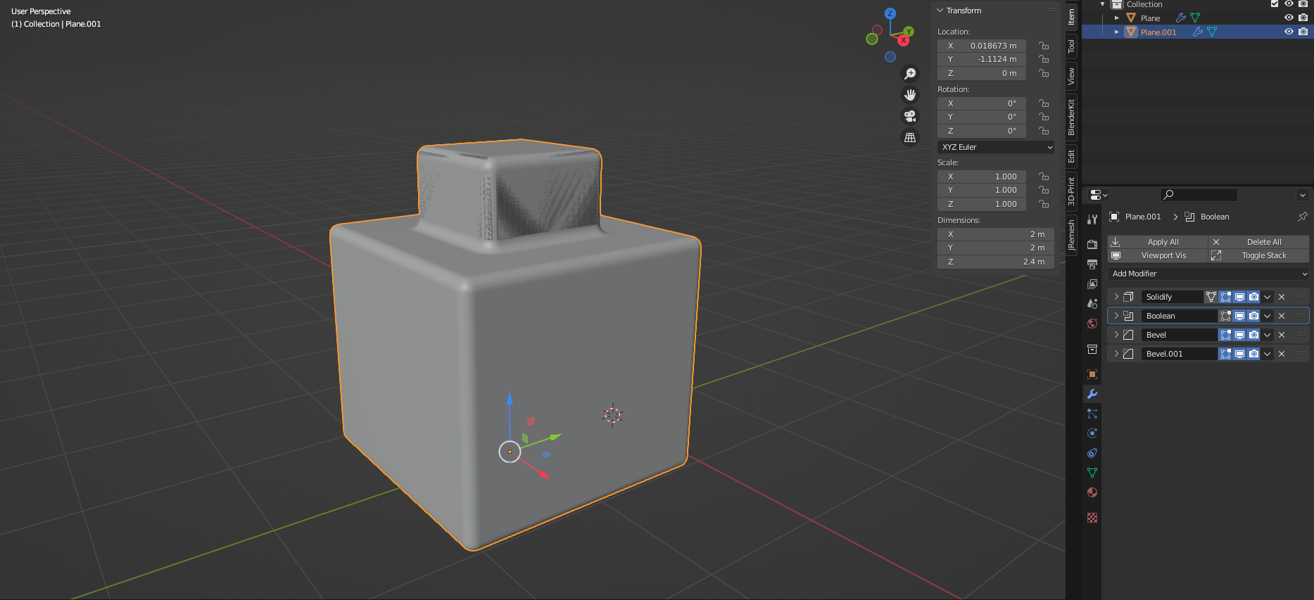 modifiers Union boolean glitch with non destructive modeling