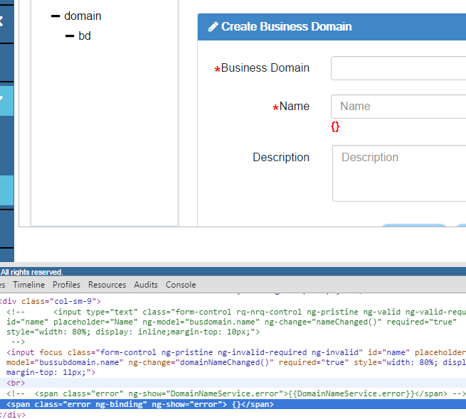 angularjs how to show error message on view through controller in