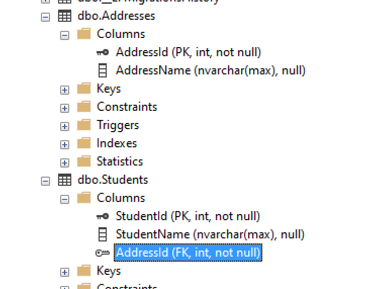 c Entity Framework not creating foreign key in SQL Server Stack