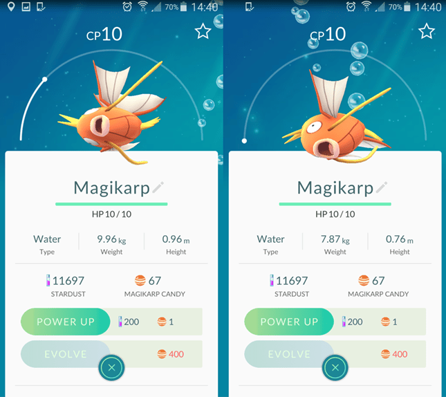 Can the same Pokemon have a different max CP in Pokemon Go? Arqade