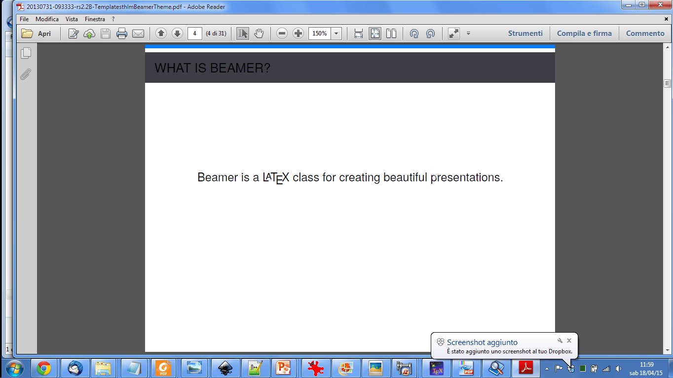 Beamer theme not expected behaviours using different PDF readers TeX
