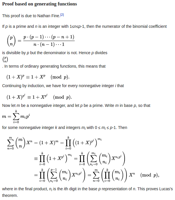 polynomials Explanation of the last step in this proof of Lucas
