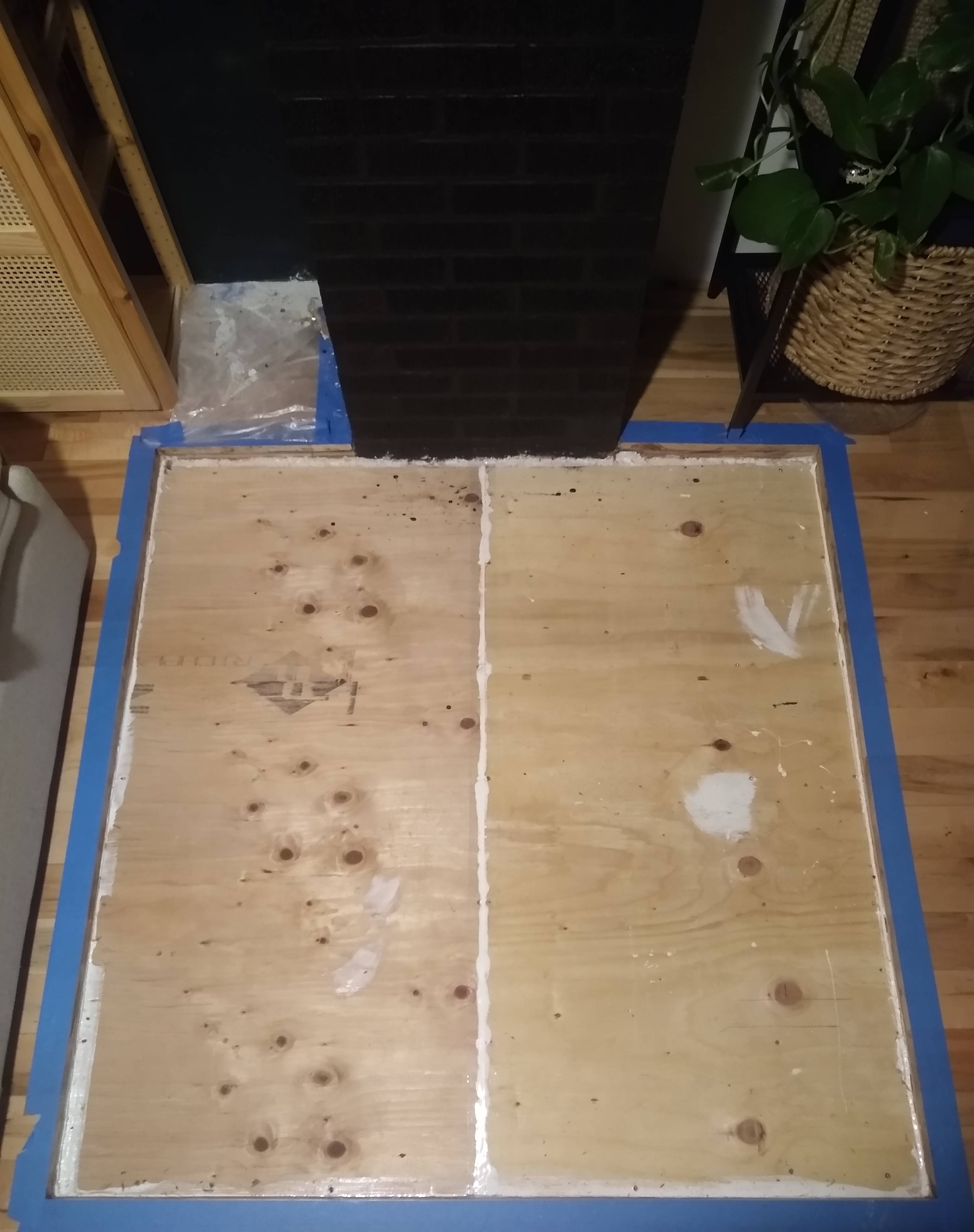 tile Using concrete patch to flatten plywood subfloor (in square