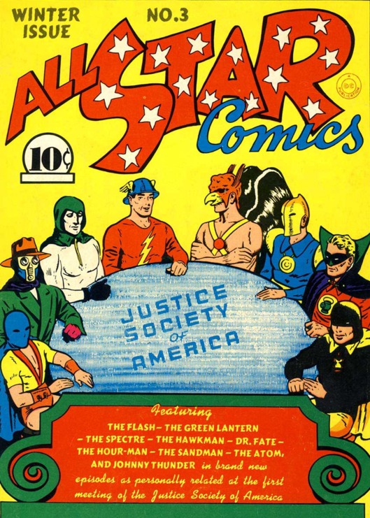 history of What was the first superhero team in comics? Science